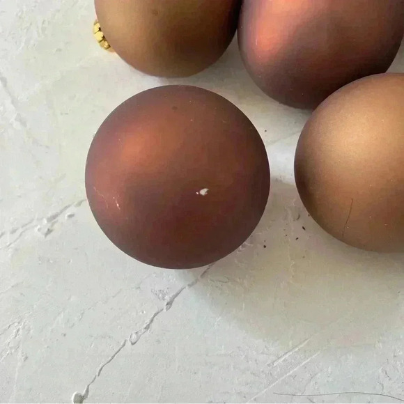 BROWN COFFEE RED MATTE IN GLASS CHRISTMAS ORNAMENT DECORATION 13 PCS - Picture 3 of 9